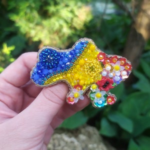 Kaart broche van Oekraïne Broche Oekraïne Handgemaakte broche Oekraïense broche Oekraïense shop