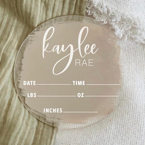 Acrylic Birth Announcement Sign| Newborn Baby Birth Announcement| Birth Stats Sign| Name Acrylic Sign| Birth Photo Prop| Birth Hospital Sign