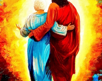 Jesus & Heaven Art Print – Christian Grief, Remembrance Gift,