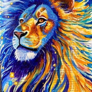 I Was The Lion Narnia Painting on Book Page: CS Lewis Art Print