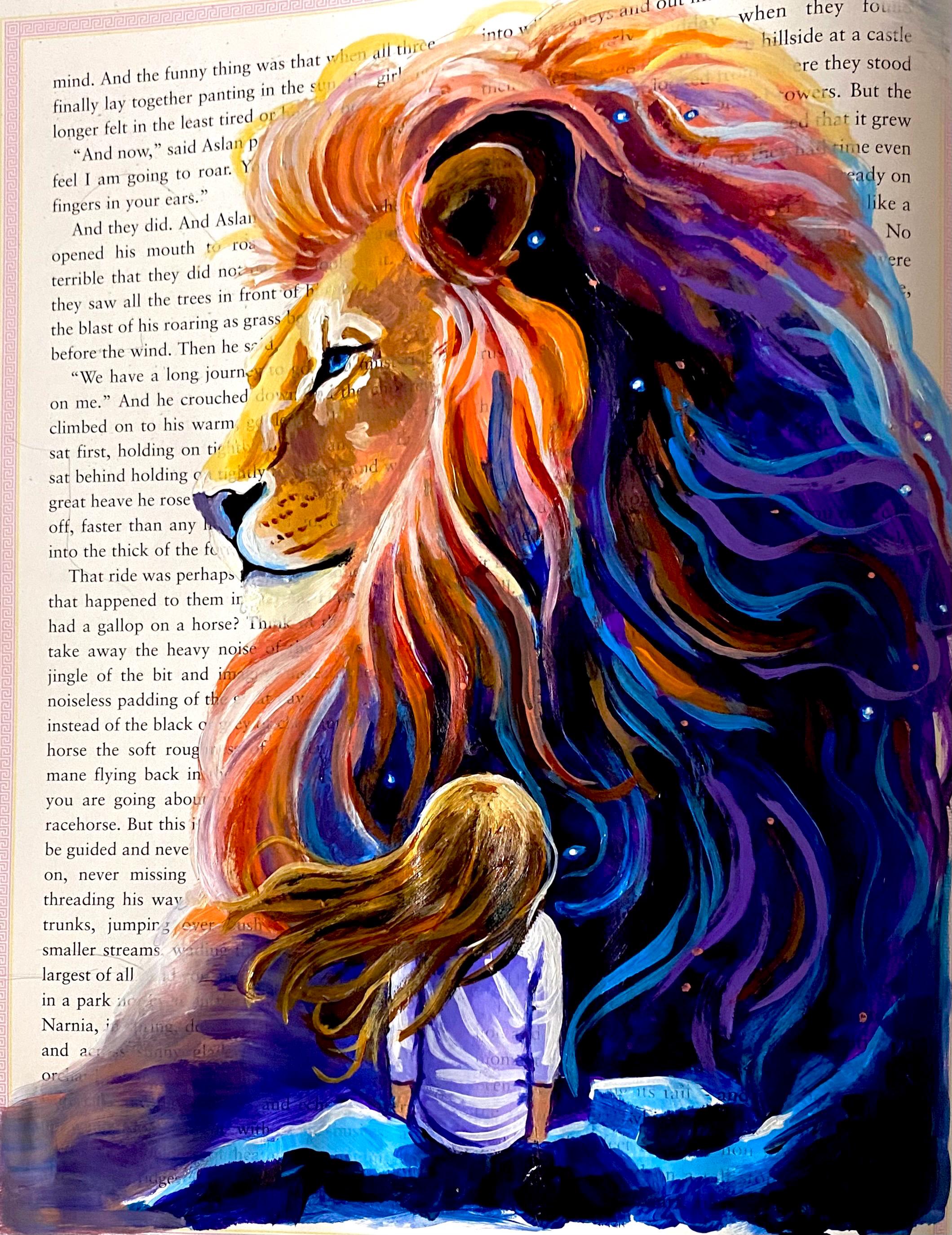 Aslan Rising Sun Painting on Narnia Page: Card Stock Print - Etsy