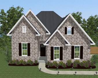 3 Bedroom House Plan with Bonus Room, Ready-to-Build Architectural Drawings, PDF Instant Download