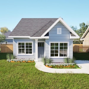 2 Bedroom House Plan, Guest or In-Law Suite, Ready-to-Build Architectural Drawings, PDF Instant Download