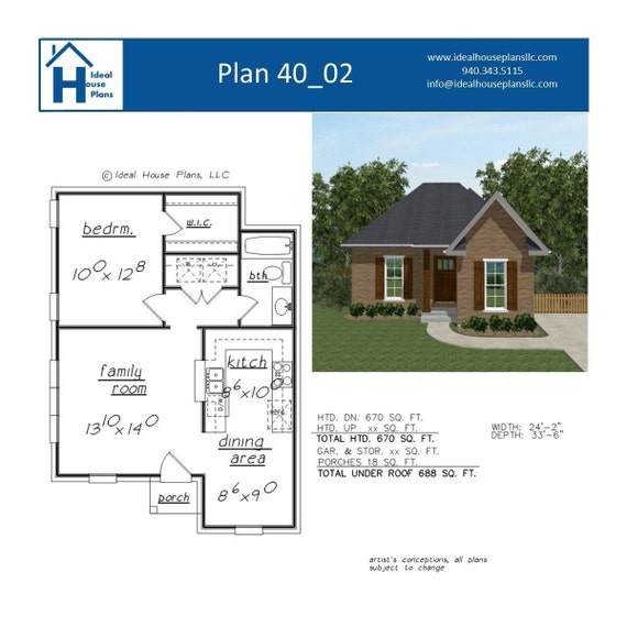 1 Bedroom House Plan Guest Or In Law Suite Ready To Build 1 Bedroom House Plan Guest Or In Law, In Law Quarters Floor Plans