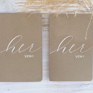 Handcrafted Vow Books Wedding Gift Idea Calligraphy Personalized Boho Wedding Couple Gift Boho Neutral Journal Blank image 4