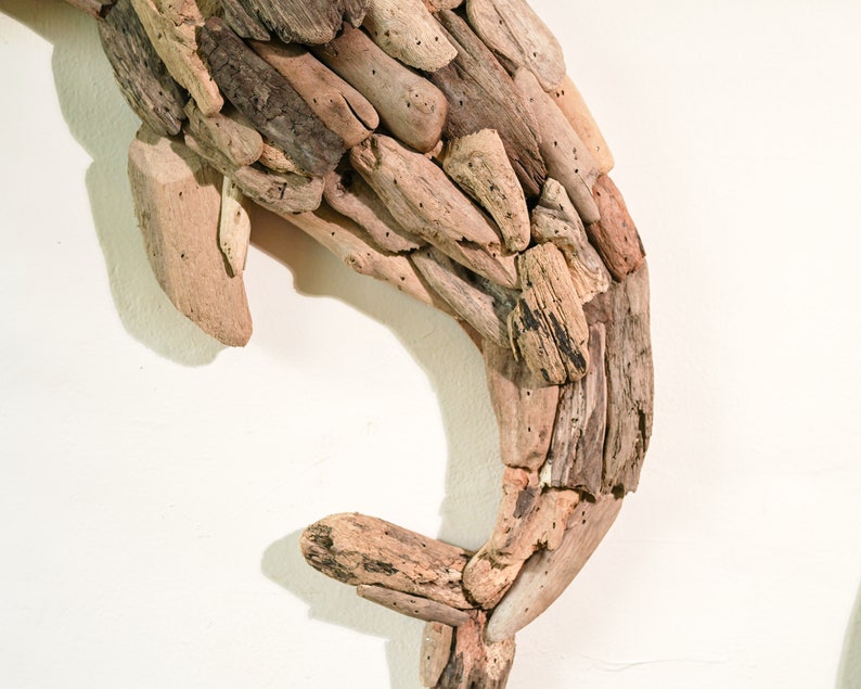 Handmade Driftwood Wall Art, Dolphin Driftwood, Driftwood Animal, Room Decor, Wall Decoration, New Home Decor, Housewarming, Gift Idea image 4