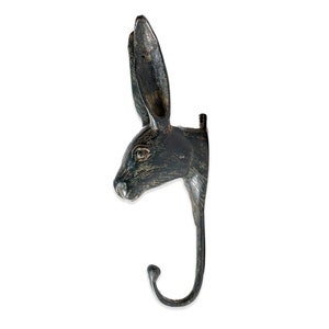 Gancho de latón Conejo 7 pulgadas / 17 cm, Gancho de animal, Gancho de pared, Gancho de oro, Accesorios de habitación para niños, Gancho de bronce, Conejo de oro, Gancho de guardería imagen 6