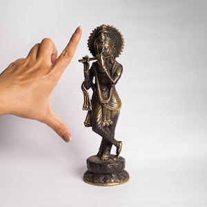 Bronze Krishna statue 9 Inch / 22 cm, Krishna statue, Krishna bronze, Krishna Figurine, Krishna brass, Krishna figurine