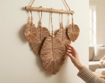 Natural Rice Straw Macrame Wall Hanging 28 Inch / 71 Cm, Natural Rustic Living Room Wall Art, Wall Decor, Decor House, Room Decor, Handmade