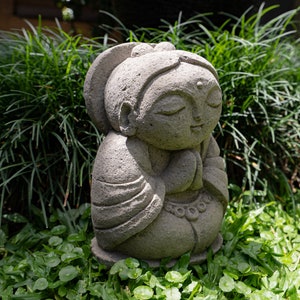 Jizo Buddha Classic 10 Inch / 25 cm [LARGE], Buddha Statue, Stone Carving, Home Decor, Father Day Gift, Children Guardian, Traveler Guardian
