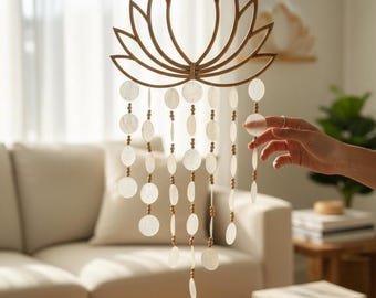 Abundance Shell Windchime, Handmade Wind Chime, Windchime Garden Art, Bohemian Style, Home Decor