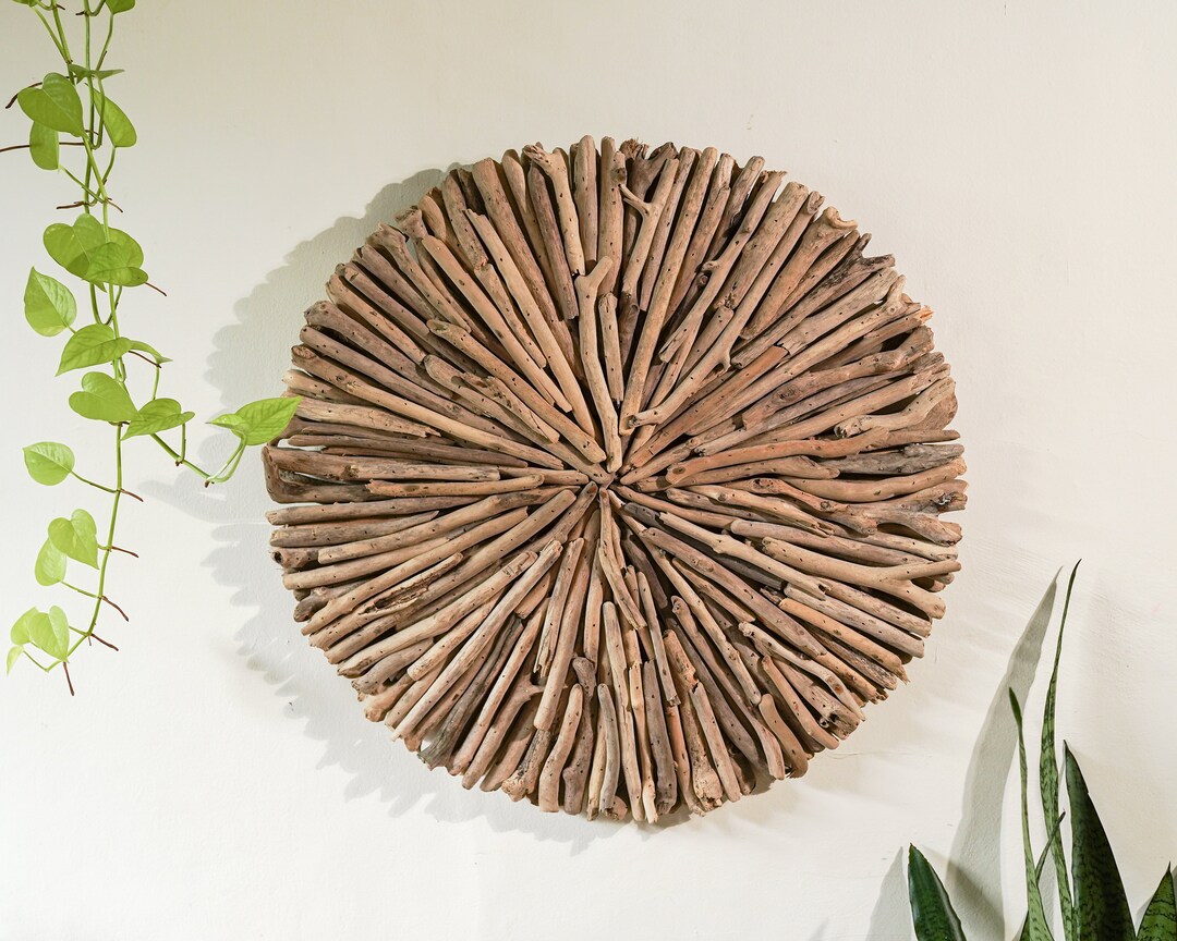 Driftwood Wall Art 24 Inch / 60 Cm, Round Driftwood Decor, Driftwood ...