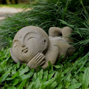 Regalo para papá: Estatua de piedra Jizo Srone de 10 cm, figura de Jizo, Buda japonés Jizo, Buda zen.