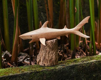 Wooden Shark Sculpture 7 Inch / 18 cm, Shark Statue, Wooden Carving, Home Decor, Room Decor, Living Room, Office Decor, New Home Decor