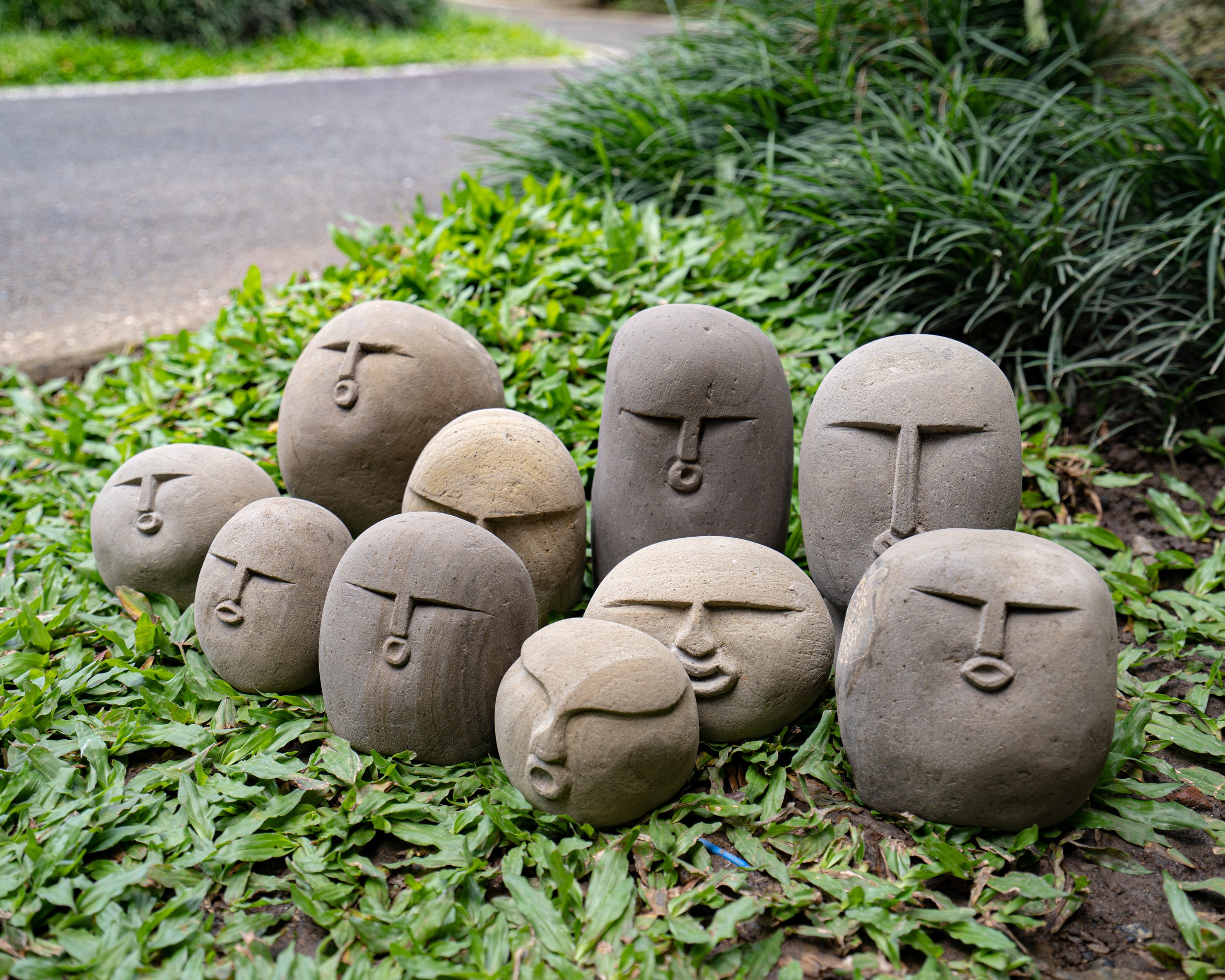 Funny Face Many Face Meme Face Stone Face Figurine Stone 