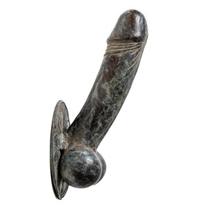 Tirador o gancho de la puerta del pene de latón, bronce del pene, puerta del pene, estatuilla del pene, decoración del pene, tirador de la puerta, manija de la puerta, gancho del pene