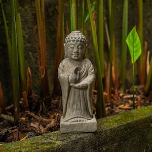 Standing Buddha 12  Inch / 30 cm, Concrete Figurine, Garden Decor, Outdoor Decor, Housewarming, Gift for Her, Gift for Him, New Home Decor