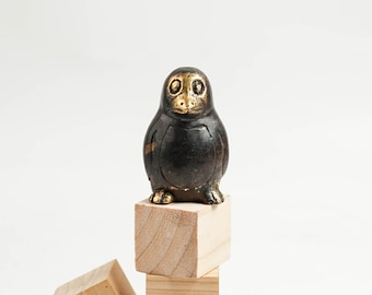 Brązowa Statuetka Pingwina 2 Cale / 5 cm, Figurka Pingwina, Brąz Zwierzęcy, Wystrój Domu, Wystrój Pokoju, Salon, Prezent dla Niej, Prezent dla Niego