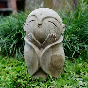 Jizo Buddha Stone 10 pulgadas [LARGE], Jizo Buddha Sculpture, Decoración del hogar, Día del Padre, Decoración del jardín, Guardián de los niños, Guardián del viajero