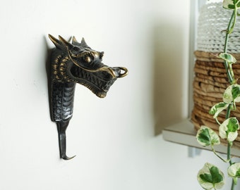 Dragon Bronze 6.5 Inch / 16 cm, Dragon Brass, Dragon Hook, Room Decor, House Decor, Birthday Gift, Gift for Father, Housewarming, Ornament