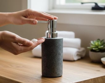 Natural Stone Soap Dispenser 5 Inch / 12 cm, Natural Stone Soap Dispenser, Modern Elegant Bathroom, Lotion Pump Dispenser, Housewarming