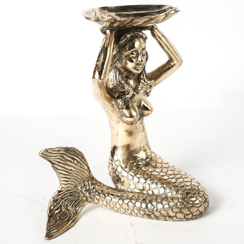 Brass Mermaid Decor 7 shops Inch / 17 cm, Mermaid Statue devi, Mermaid Figurine, Sculpture Mermaid, Brass Mermaid, Yoga Studio Decor