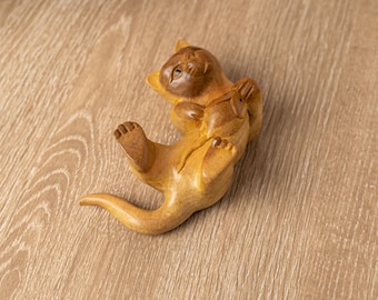 Cat Figurine 4 Inch / 10 cm, Cat Figurine, Cat Christmas, Animal Figurine, Cat Decor, Cat Statue, Animal Wooden Caring, Gift Animal