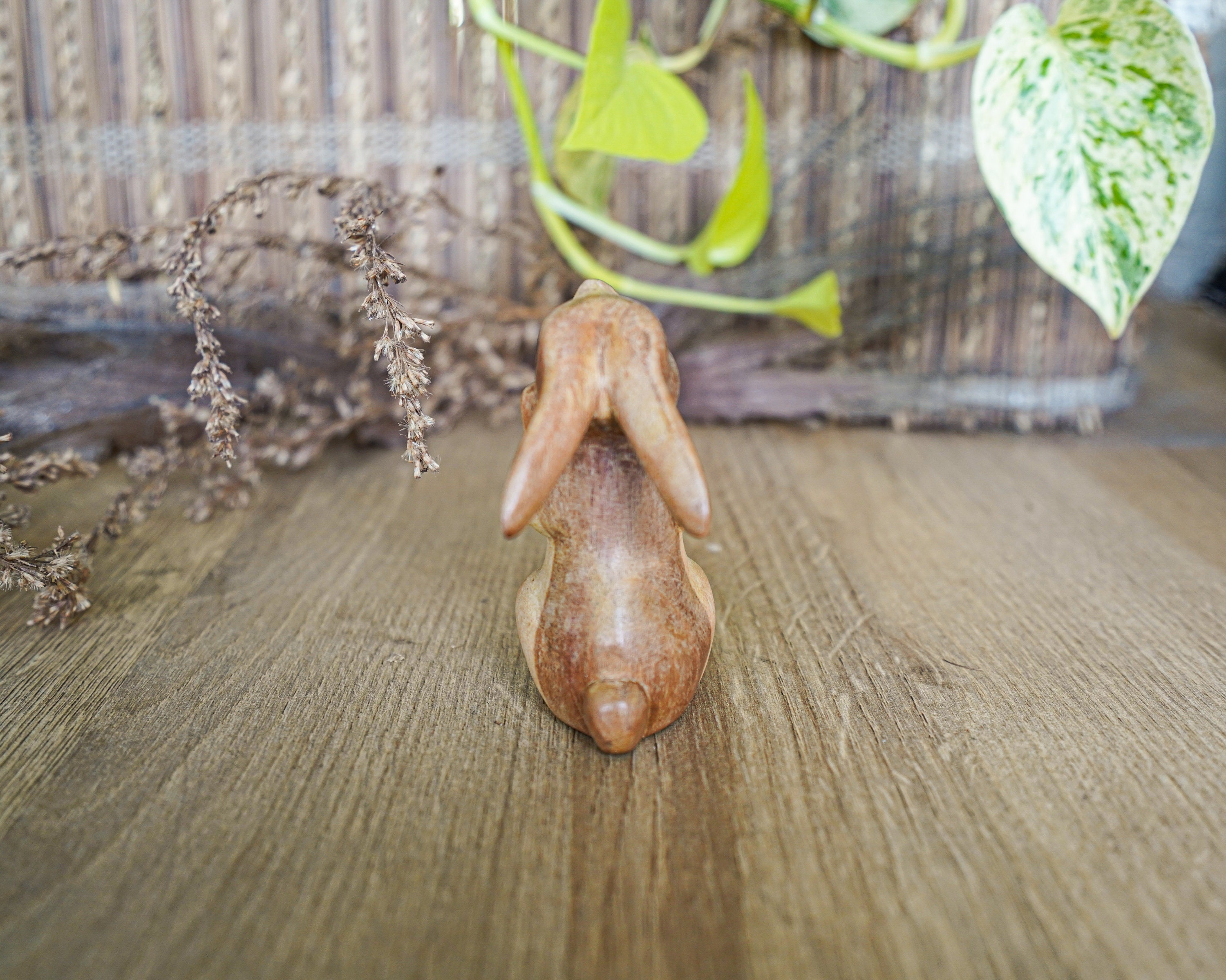 Wooden Rabbit 3 Inch / 7 Cm , Hand Carved Statue, Wood Wooden Rabbit 3 Inch / 7 Cm , Hand Carved Statue, Wood