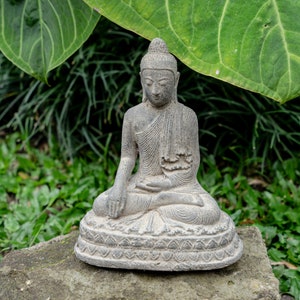 Cadeau voor papaBuddha Stone Concrete 7 Inch / 17 cm, Boeddhabeeld, Mediterende Boeddha, Kamerdecoratie, Huisdecoratie, Vakantiecadeau, Kerstcadeau