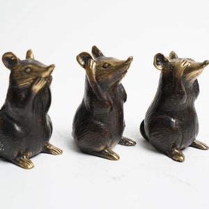 Mouse bronze 3 Inch / 7 cm, mini mouse, mouse figurine, mouse brass, Brass Sculpture, Room Decor, House Decor, Birthday Gift, Gift for Kid