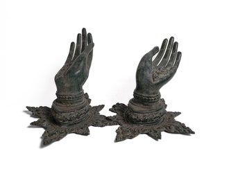 SET - Brass Hand hook 5 Inch / 12 cm , Hand brass, hand sculpture, Hand bronze, hand figurine, hand hook gift, hand gift, hand statue