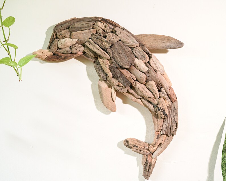 Handmade Driftwood Wall Art Dolphin Driftwood Driftwood Etsy