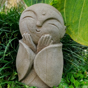 Regalo para papáEstatua de piedra Jizo de 8 pulgadas / 20 cm, estatuilla Jizo, buda japonés Jizo, Buda Zen