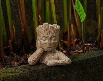 Groot Planter 8 Inch / 20 cm, Groot Figurine, Groot Concrete, Unique Vase, Garden Decor, New Home Decor, Nursery Decor, Outdoor Decor