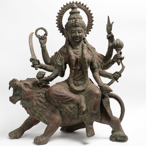 2 Colors - Mahakali 14 Inch / 35 cm, Hindu God, Antique MahaKali Statue, Goddess Kali Statue, Parvati, Durga  Hindu statue, Bronze Sculpture