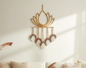 Macrame Leaf, Wall Hanging, Macrame Wall Hanging,Farmhouse Decor,Wall Decor, House Decor, Living Room, Mid-Century Modern, Boho Dreamcatcher
