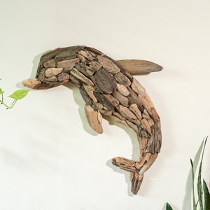 Handmade Driftwood Wall Art, Dolphin Driftwood, Driftwood Animal, Room Decor, Wall Decoration, New Home Decor, Housewarming, Gift Idea image 6
