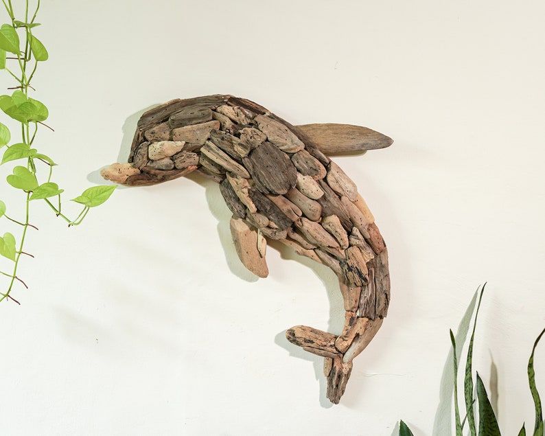 Handmade Driftwood Wall Art, Dolphin Driftwood, Driftwood Animal, Room Decor, Wall Decoration, New Home Decor, Housewarming, Gift Idea image 6