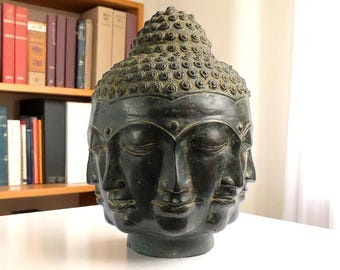 Bronze Buddha Head, Buddha bronze, Buddha Figurine, Buddha brass, Buddha sculpture