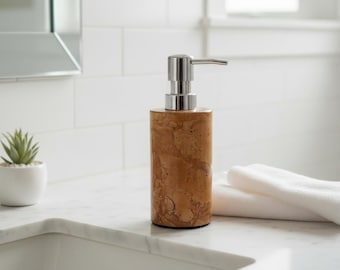Soap Dispenser 7 Inch / 17 cm, Natural Stone Soap Dispenser, Modern Elegant Bathroom, Lotion Pump Dispenser, Housewarming