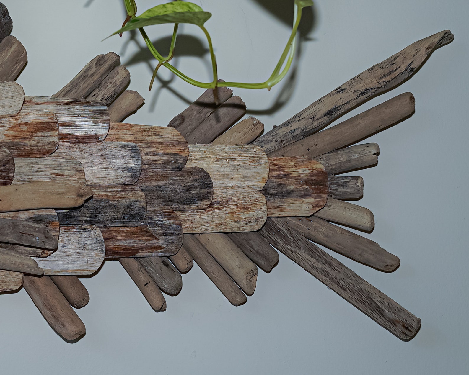 Handmade Driftwood Wall Art 15 Inch / 38 Cm, Drift Wood Fish, Whale