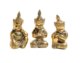 SET Buddha Bronze 4.5 Inch / 11 cm, Buddha Statue, Buddha Figurine, Room Decor, House Decor, Birthday Gift, Gift for Her, Housewarming