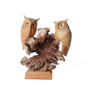 owl statue 7 inch / 17 cm , owl figurine, owl wood carving, owl decoration, wooden carving, room decor, home decor, animal figurine