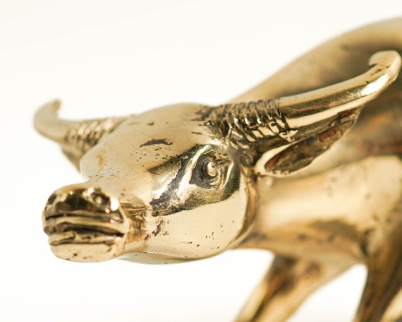 牛ブロンズ 7インチ / 幅18cm、動物の彫像、リビングルーム、家の装飾