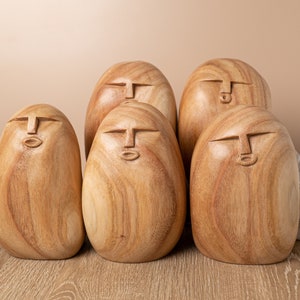 Funny Face Wood, Funny Face Family, Wood Carving, Room Decor, Family Decor, Oof Meme Figurine, Funny Decoration, Room Decoration