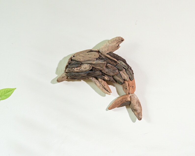 Handmade Driftwood Wall Art, Dolphin Driftwood, Driftwood Animal, Room Decor, Wall Decoration, New Home Decor, Housewarming, Gift Idea image 5