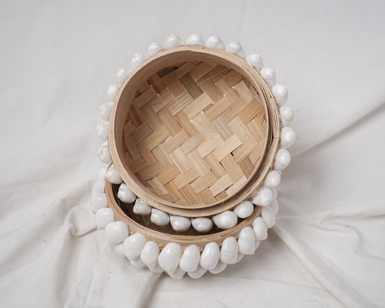 Boîte décorative bambou et coquillages
