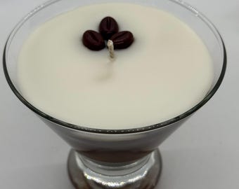 Espresso Martini Candle, Coconut Soy Wax, Coffee Bean Embeds
