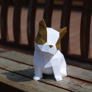 Modello di carta Bulldog, Tempalte Papercraft 3D, File PDF, Download istantaneo, 3D Low Poly, Papercraft Low Poly, Animali africani, Regalo fai da te