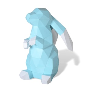 Bunny Figurine Paper Sculpture,Printable PDF template,Handmade Animal Figurine Papercraft,3D puzzle,Low Poly Home Decor,DIY Teens Gift